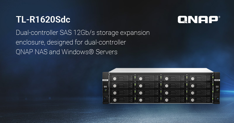QNAP ra mắt JBOD TL-R1620Sdc Tối ưu cho NAS QNAP Dual-Controller và Máy chủ Windows QNAP ra mắt JBOD TL-R1620Sdc Tối ưu cho NAS QNAP Dual-Controller và Máy chủ Windows