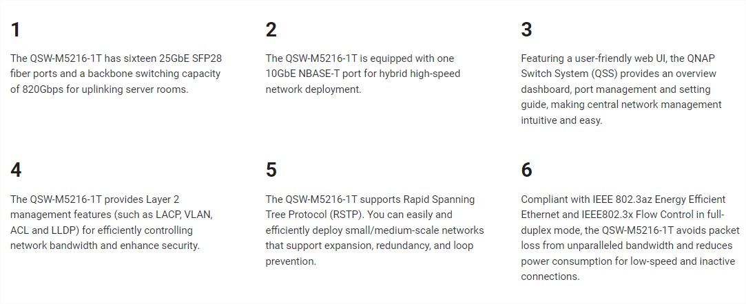 QNAP công bố QSW-M5216-1T - Bộ chuyển mạch được quản lý bằng sợi quang 16 cổng 25GbE đầu tiên và là giải pháp lý tưởng cho việc nâng cấp mạng đường trục SMB QNAP công bố QSW-M5216-1T - Bộ chuyển mạch được quản lý bằng sợi quang 16 cổng 25GbE đầu tiên và là giải pháp lý tưởng cho việc nâng cấp mạng đường trục SMB
