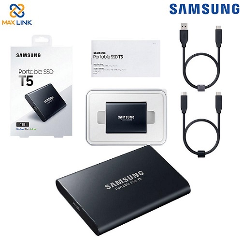 Ổ cứng SAMSUNG SSD T5 PORTABLE 1TB MU-PA1T0B/WW Black Ổ cứng SAMSUNG SSD T5 PORTABLE 1TB MU-PA1T0B/WW Black