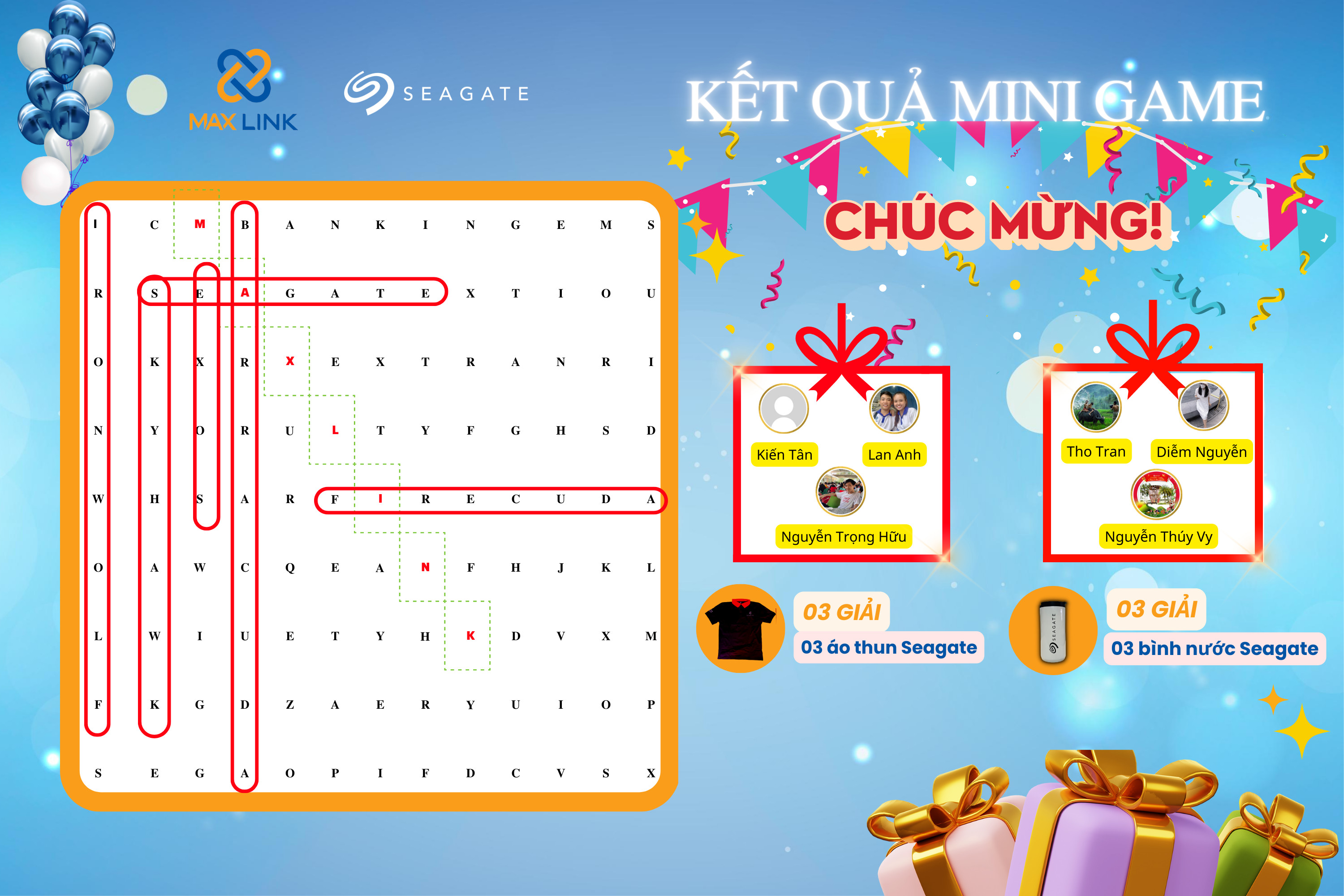 Thông báo kết quả Minigame Hiểu Seagate ngây ngất – Rinh quà cực chất Thông báo kết quả Minigame Hiểu Seagate ngây ngất – Rinh quà cực chất