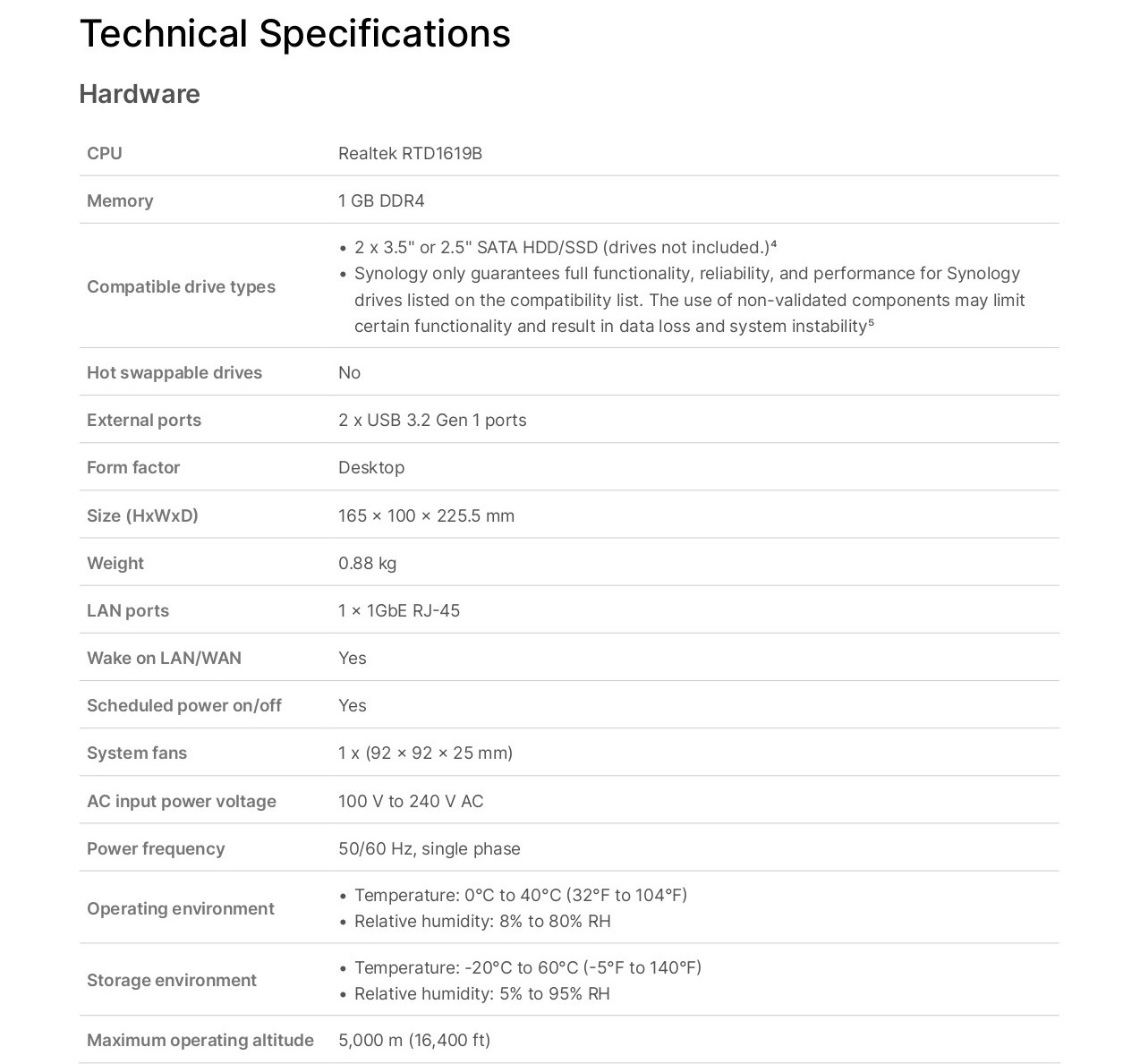 Thiết bị lưu trữ NAS Synology DS223J Thiết bị lưu trữ NAS Synology DS223J