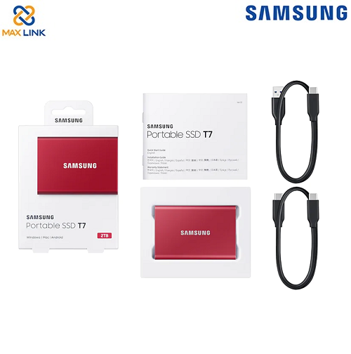 Ổ cứng SSD SAMSUNG T7 PORTABLE 2TB MU-PC2T0R/WW Ổ cứng SSD SAMSUNG T7 PORTABLE 2TB MU-PC2T0R/WW