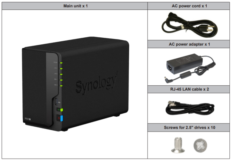 Thiết bị lưu trữ mạng NAS Synology DS220+ Thiết bị lưu trữ mạng NAS Synology DS220+