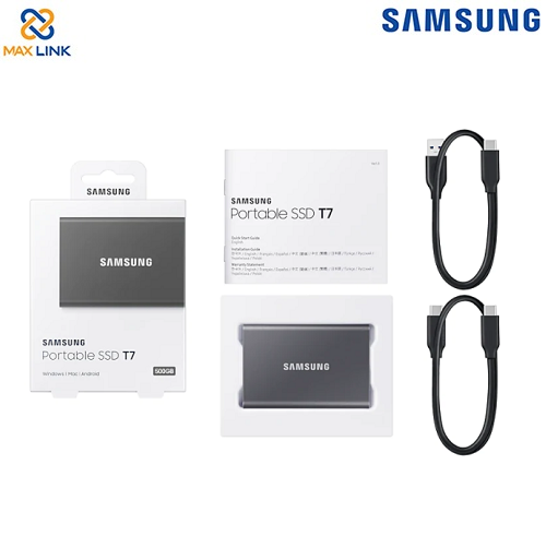 Ổ cứng SSD SAMSUNG T7 PORTABLE Gray 500GB MU-PC500T/WW Ổ cứng SSD SAMSUNG T7 PORTABLE Gray 500GB MU-PC500T/WW