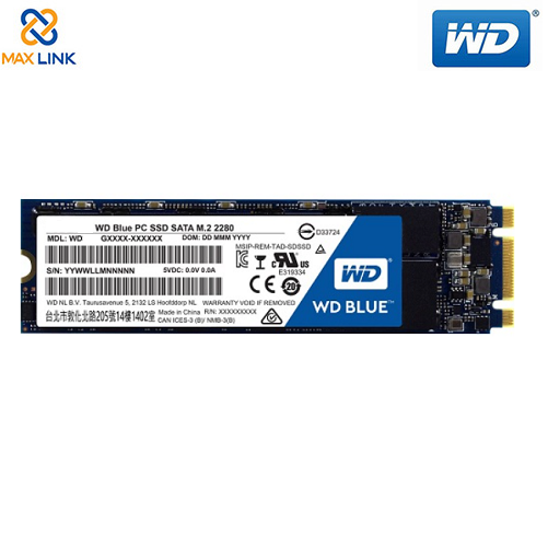 Ổ cứng SSD Western Digital WD Blue 500GB M.2 2280 SATA 3 - WDS500G2B0B Ổ cứng SSD Western Digital WD Blue 500GB M.2 2280 SATA 3 - WDS500G2B0B