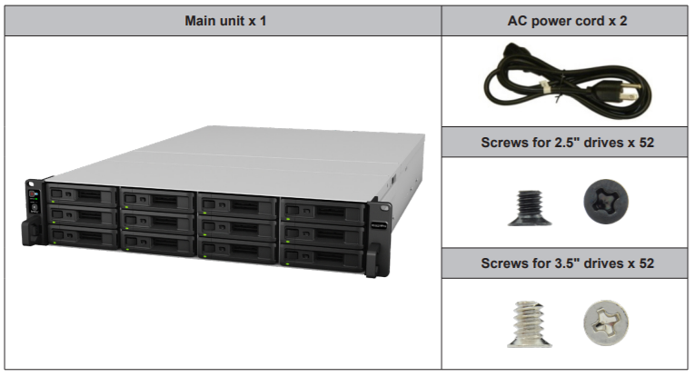 Thiết bị lưu trữ mạng NAS Synology RS3621RPxs Thiết bị lưu trữ mạng NAS Synology RS3621RPxs