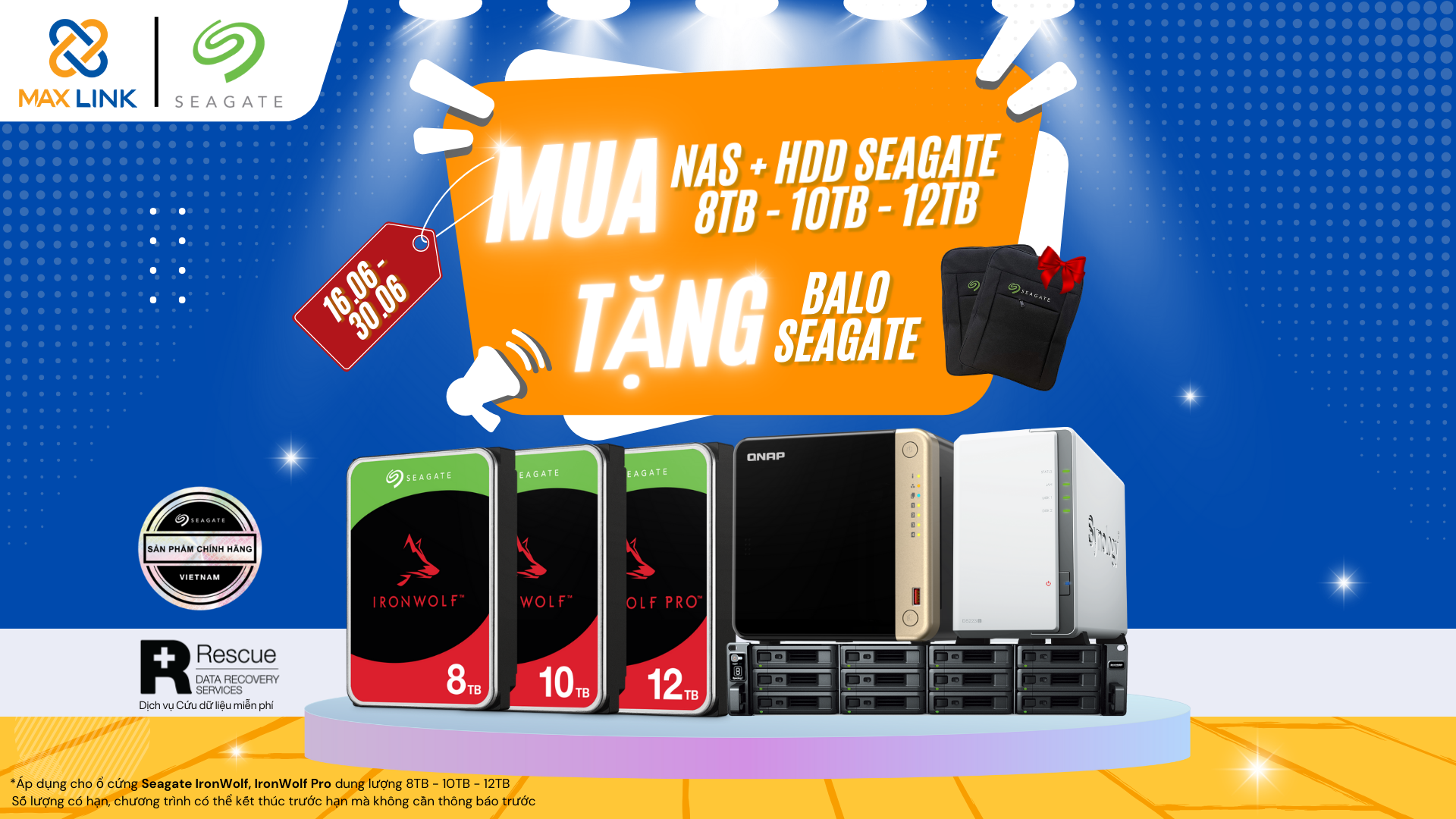 Chương trình “Hè Sôi Động 2024” - Mua Combo NAS + 4 Ổ Cứng Seagate IronWolf/ IronWolf Pro Nhận Ngay Balo Seagate Chương trình “Hè Sôi Động 2024” - Mua Combo NAS + 4 Ổ Cứng Seagate IronWolf/ IronWolf Pro Nhận Ngay Balo Seagate
