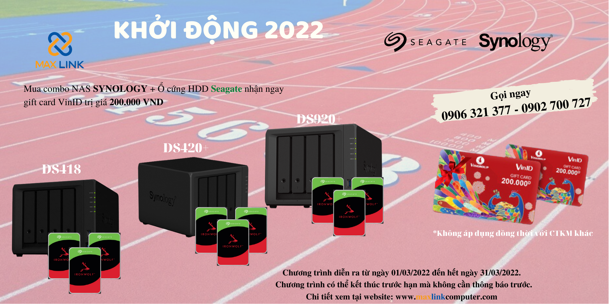 CHƯƠNG TRÌNH MUA COMBO NAS SYNOLOGY HDD SEAGATE SẼ ĐƯỢC TẶNG KÈM THẺ VinID TRỊ GIÁ 200.000 VND CHƯƠNG TRÌNH MUA COMBO NAS SYNOLOGY HDD SEAGATE SẼ ĐƯỢC TẶNG KÈM THẺ VinID TRỊ GIÁ 200.000 VND