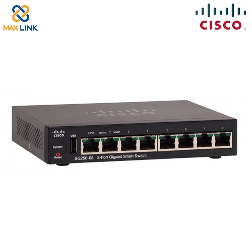 Cisco SG250-08 8-Port Gigabit Smart Switch Cisco SG250-08 8-Port Gigabit Smart Switch