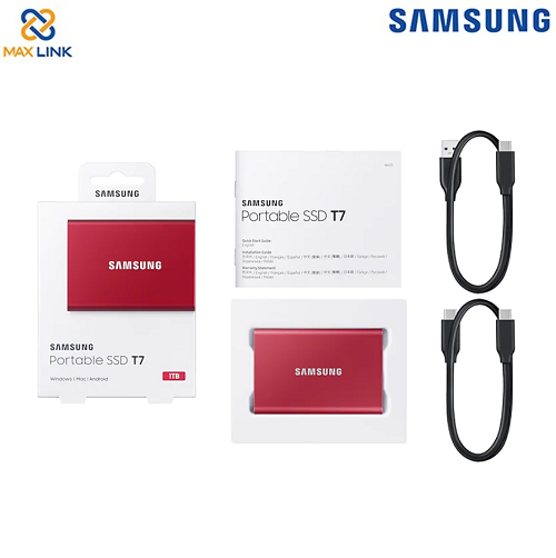 Ổ cứng SSD SAMSUNG T7 PORTABLE 1TB MU-PC1T0R/WW Ổ cứng SSD SAMSUNG T7 PORTABLE 1TB MU-PC1T0R/WW