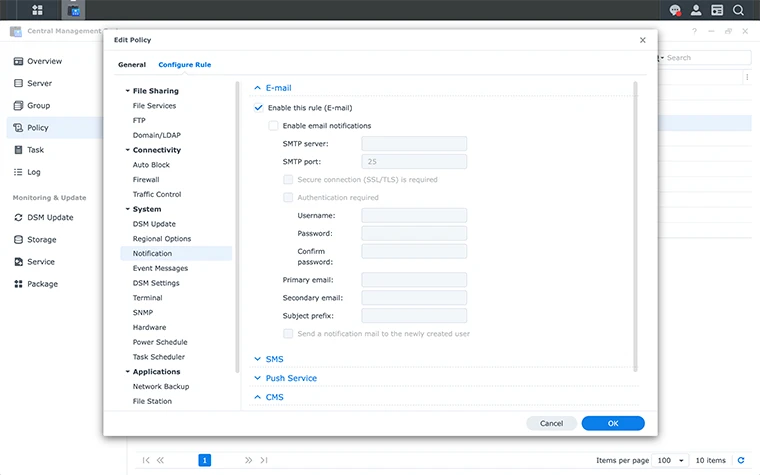 Hệ thống quản lý trung tâm Synology Hệ thống quản lý trung tâm Synology
