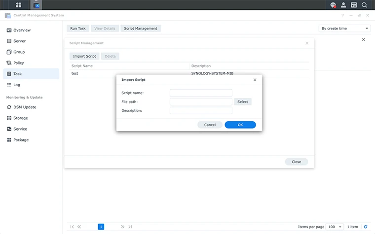 Hệ thống quản lý trung tâm Synology Hệ thống quản lý trung tâm Synology