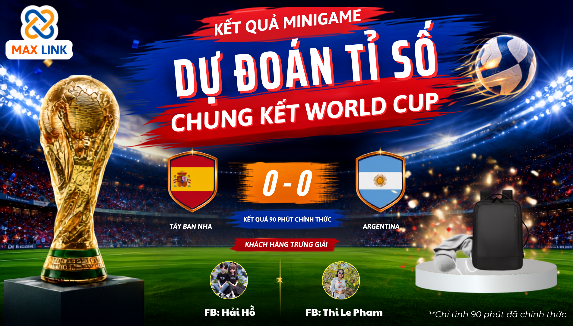 KẾT QUẢ MINIGAME DỰ ĐOÁN TỈ SỐ CHUNG KẾT WORLD CUP KẾT QUẢ MINIGAME DỰ ĐOÁN TỈ SỐ CHUNG KẾT WORLD CUP