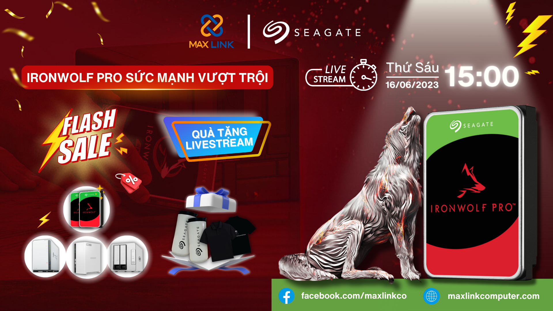 Livestream MaxLink x Seagate: IronWolf Pro Sức Mạnh Vượt Trội Livestream MaxLink x Seagate: IronWolf Pro Sức Mạnh Vượt Trội