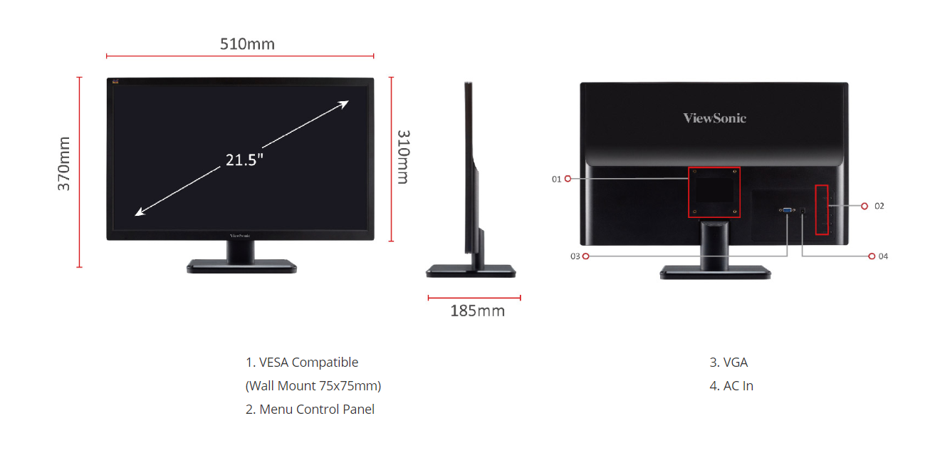 Màn hình máy tính LCD VIEWSONIC VA2223-A Monitor Màn hình máy tính LCD VIEWSONIC VA2223-A Monitor