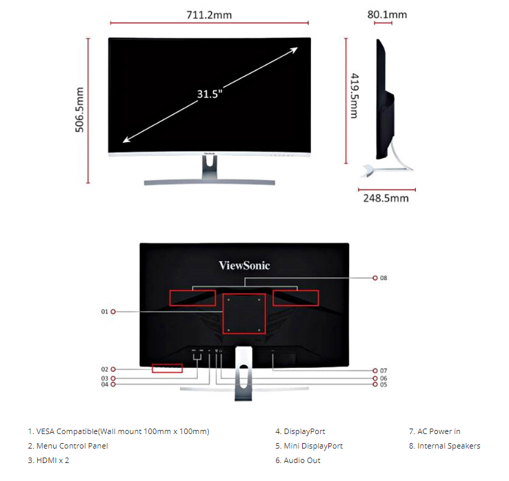 Màn hình máy tính LCD Viewsonic VX3217-2KC-MHD/32” Monitor Màn hình máy tính LCD Viewsonic VX3217-2KC-MHD/32” Monitor