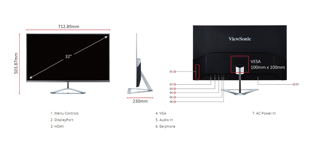 Màn hình máy tính LCD Viewsonic VX3276-MHD-2 32” Monitor Màn hình máy tính LCD Viewsonic VX3276-MHD-2 32” Monitor