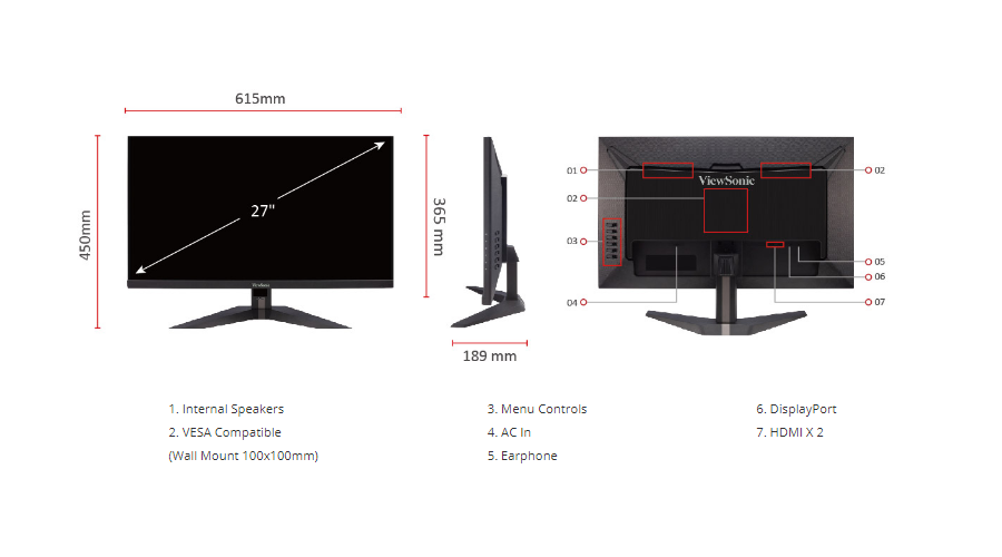 Màn hình máy tính LCD ViewSonic VX2758-P-MHD/ 27” MONITOR Màn hình máy tính LCD ViewSonic VX2758-P-MHD/ 27” MONITOR