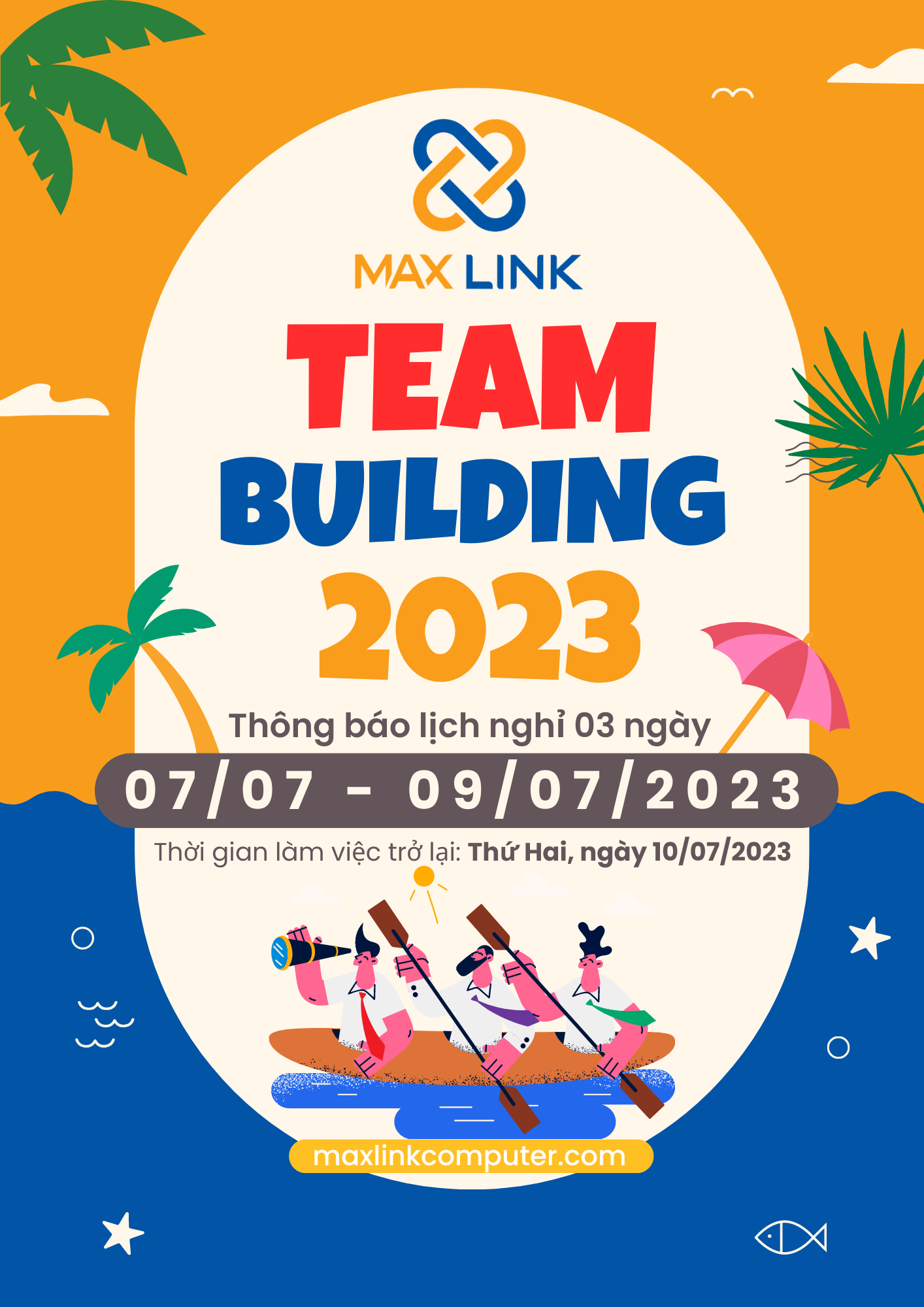 MaxLink thông báo lịch nghỉ Teambuilding 2023 MaxLink thông báo lịch nghỉ Teambuilding 2023