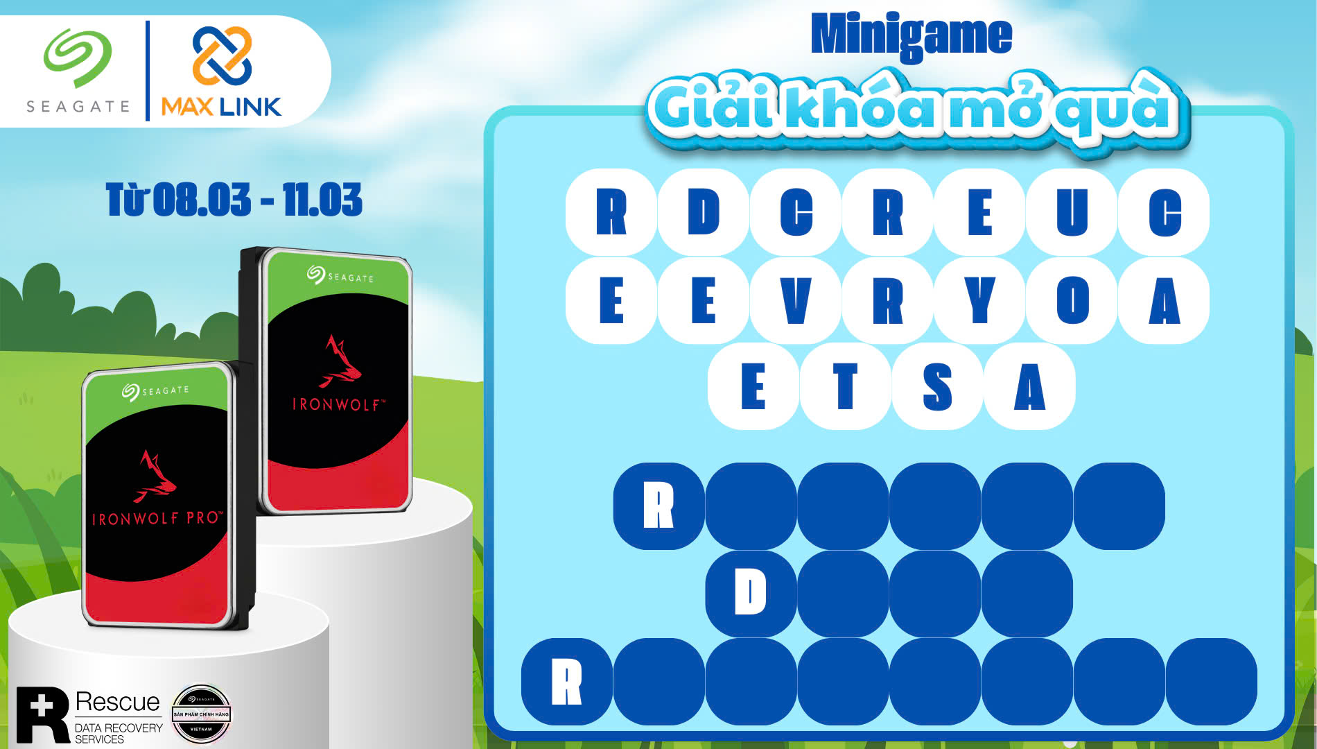 Minigame "Giải Khóa Mở Quà" – Tôn Vinh Phái Đẹp Cùng MaxLink x Seagate Minigame "Giải Khóa Mở Quà" – Tôn Vinh Phái Đẹp Cùng MaxLink x Seagate