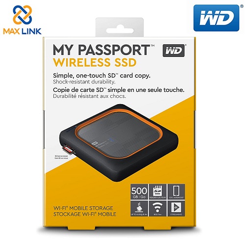 Ổ cứng di động My Passport Wireless SSD 500GB WDBAMJ5000AGY-PESN