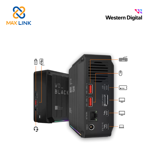 Ổ cứng di động SSD Western Digital Black D50 Game Dock 2TB WDBA3U0020BBK-SESN Ổ cứng di động SSD Western Digital Black D50 Game Dock 2TB WDBA3U0020BBK-SESN