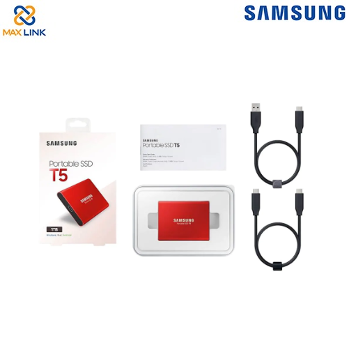 Ổ cứng SAMSUNG SSD T5 PORTABLE 1TB MU-PA1T0R/WW Red Ổ cứng SAMSUNG SSD T5 PORTABLE 1TB MU-PA1T0R/WW Red