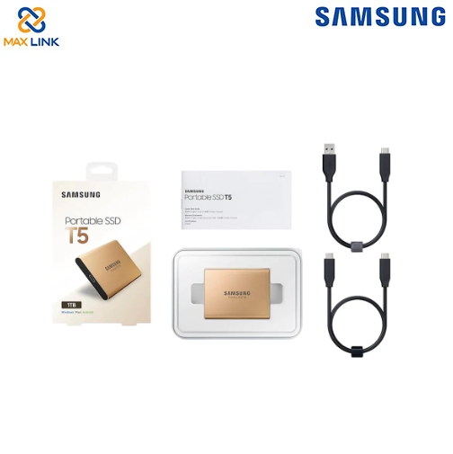Ổ cứng SAMSUNG SSD T5 PORTABLE 1TB MU-PA1T0G/WW Gold Ổ cứng SAMSUNG SSD T5 PORTABLE 1TB MU-PA1T0G/WW Gold