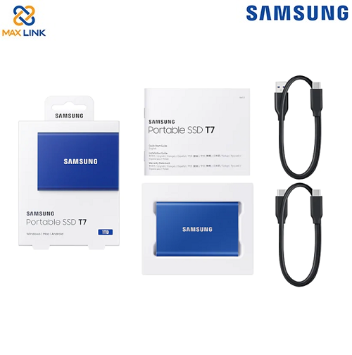 Ổ cứng SSD SAMSUNG T7 PORTABLE Blue 1TB MU-PC1T0H/WW Ổ cứng SSD SAMSUNG T7 PORTABLE Blue 1TB MU-PC1T0H/WW