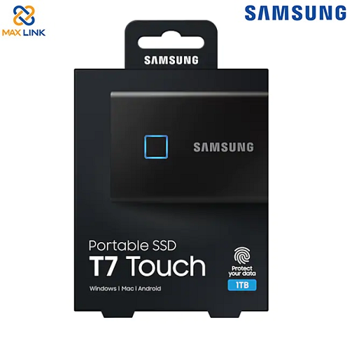 Ổ cứng SSD SAMSUNG T7 TOUCH PORTABLE Black 1TB MU-PC1T0K/WW Ổ cứng SSD SAMSUNG T7 TOUCH PORTABLE Black 1TB MU-PC1T0K/WW