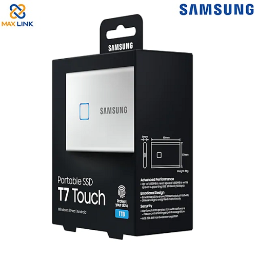 Ổ cứng SSD SAMSUNG T7 TOUCH PORTABLE Silver 1TB MU-PC1T0S/WW Ổ cứng SSD SAMSUNG T7 TOUCH PORTABLE Silver 1TB MU-PC1T0S/WW