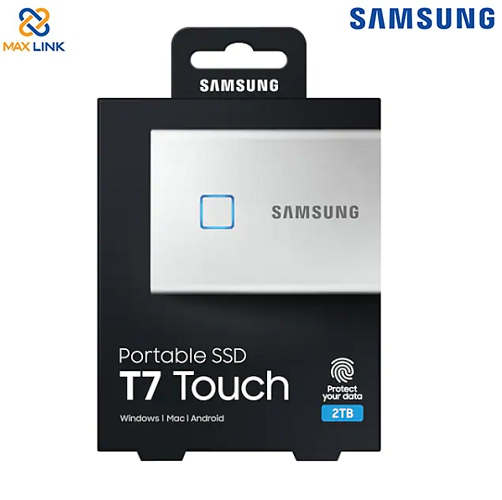 Ổ cứng SSD SAMSUNG T7 TOUCH PORTABLE Silver 2TB MU-PC2T0S/WW Ổ cứng SSD SAMSUNG T7 TOUCH PORTABLE Silver 2TB MU-PC2T0S/WW