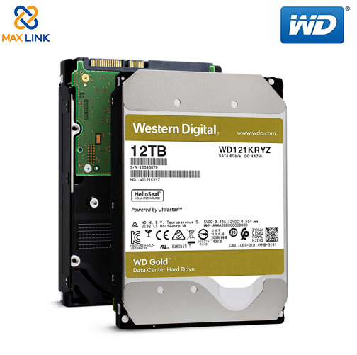 Ổ cứng WD HDD Gold 12TB 3.5" SATA 3/ 256MB Cache/ 7200RPM WD121KRYZ Ổ cứng WD HDD Gold 12TB 3.5" SATA 3/ 256MB Cache/ 7200RPM WD121KRYZ