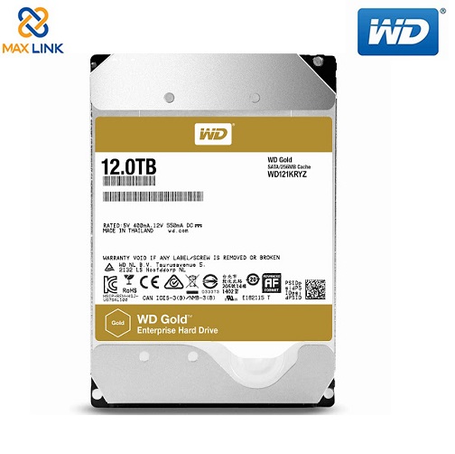 Ổ cứng WD HDD Gold 12TB 3.5" SATA 3/ 256MB Cache/ 7200RPM WD121KRYZ Ổ cứng WD HDD Gold 12TB 3.5" SATA 3/ 256MB Cache/ 7200RPM WD121KRYZ