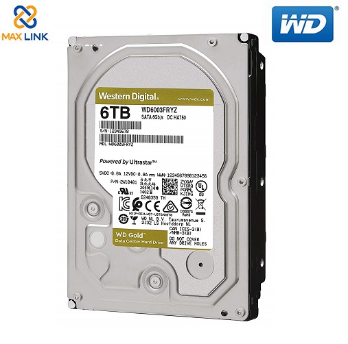 Ổ cứng WD HDD Gold 6TB 3.5" SATA 3/ 256MB Cache/ 7200RPM WD6003FRYZ Ổ cứng WD HDD Gold 6TB 3.5" SATA 3/ 256MB Cache/ 7200RPM WD6003FRYZ