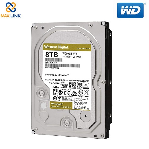 Ô cứng WD HDD Gold 8TB 3.5" SATA 3/ 256MB Cache/ 7200RPM WD8004FRYZ Ô cứng WD HDD Gold 8TB 3.5" SATA 3/ 256MB Cache/ 7200RPM WD8004FRYZ