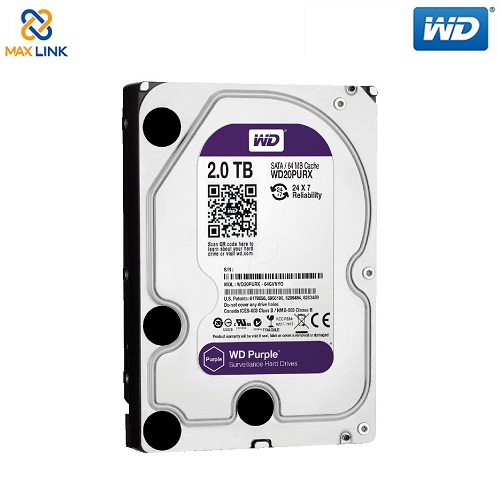 Ổ cứng WD HDD Purple™ 2TB (Camera) WD20PURZ Ổ cứng WD HDD Purple™ 2TB (Camera) WD20PURZ