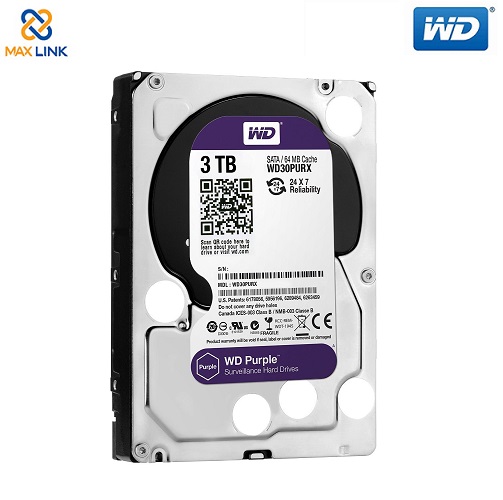 Ổ cứng WD HDD Purple™ 3TB (Camera) WD30PURZ Ổ cứng WD HDD Purple™ 3TB (Camera) WD30PURZ