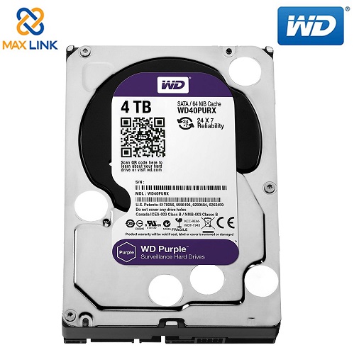 Ổ cứng WD HDD Purple™ 4TB (Camera) WD40PURZ Ổ cứng WD HDD Purple™ 4TB (Camera) WD40PURZ