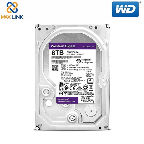 Ổ cứng WD HDD Purple™ 8TB (Camera) WD81PURZ Ổ cứng WD HDD Purple™ 8TB (Camera) WD81PURZ