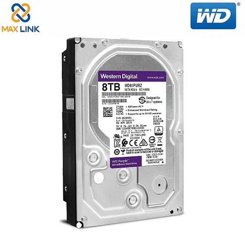 Ổ cứng WD HDD Purple™ 8TB (Camera) WD81PURZ Ổ cứng WD HDD Purple™ 8TB (Camera) WD81PURZ
