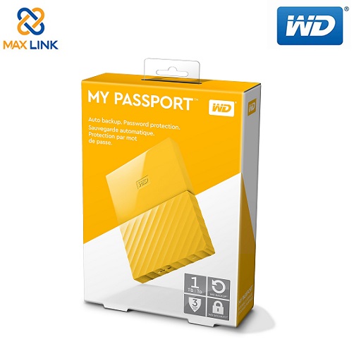 Ổ cứng WD My Passport - 2.5" USB 3.0 1TB (Portable Drives) Yellow WDBYNN0010BYL-WESN Ổ cứng WD My Passport - 2.5" USB 3.0 1TB (Portable Drives) Yellow WDBYNN0010BYL-WESN