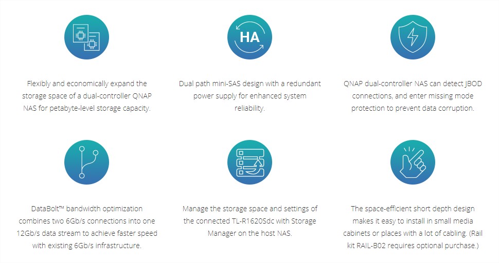 QNAP ra mắt JBOD TL-R1620Sdc Tối ưu cho NAS QNAP Dual-Controller và Máy chủ Windows QNAP ra mắt JBOD TL-R1620Sdc Tối ưu cho NAS QNAP Dual-Controller và Máy chủ Windows