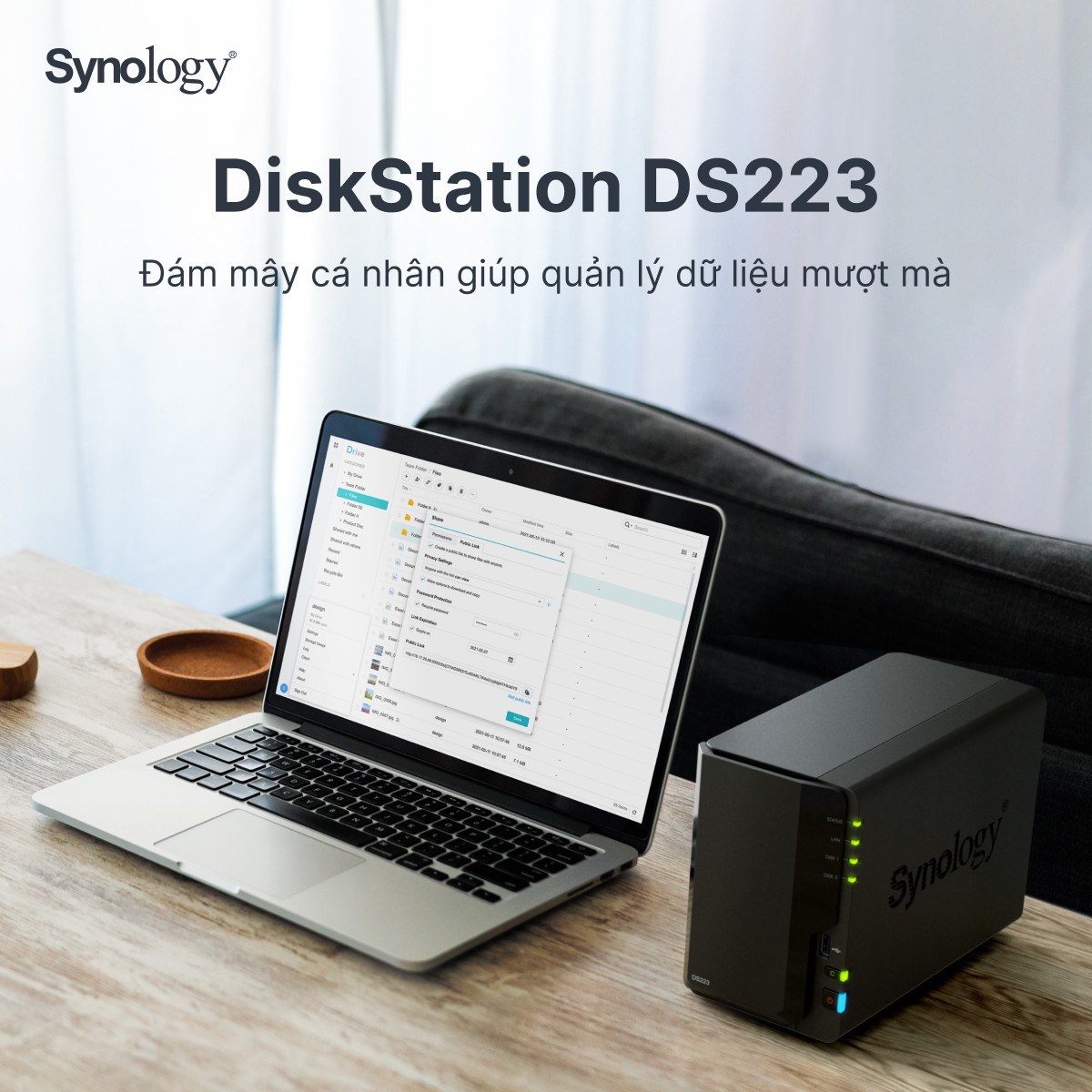 Synology giới thiệu thiết bị NAS DiskStation DS223 hai khay để quản lý tập tin đơn giản và hiệu quả Synology giới thiệu thiết bị NAS DiskStation DS223 hai khay để quản lý tập tin đơn giản và hiệu quả