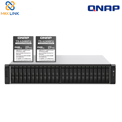 Thiết bị lưu trữ mạng NAS Qnap TS-h2490FU-7232P-64G Thiết bị lưu trữ mạng NAS Qnap TS-h2490FU-7232P-64G