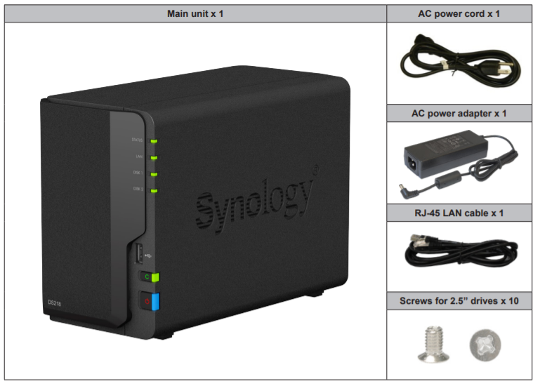 Thiết bị lưu trữ mạng NAS Synology DS218 Thiết bị lưu trữ mạng NAS Synology DS218