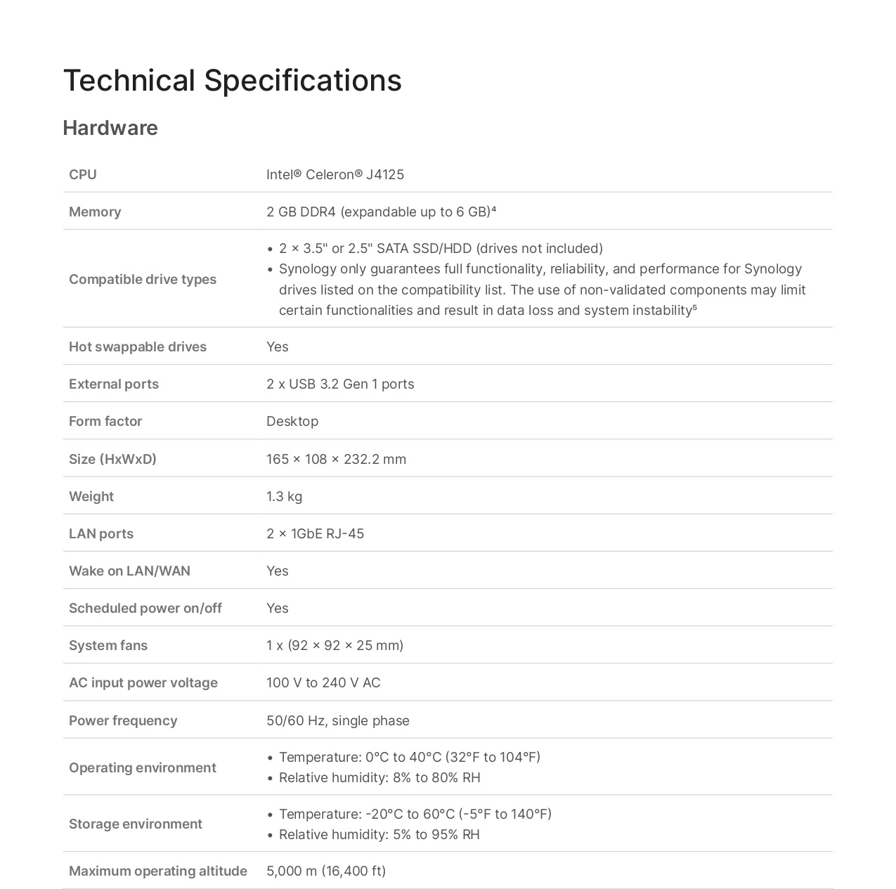 Thiết bị lưu trữ mạng NAS Synology DS224+ Thiết bị lưu trữ mạng NAS Synology DS224+