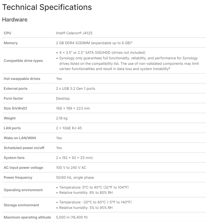 Thiết bị lưu trữ mạng NAS Synology DS423+ Thiết bị lưu trữ mạng NAS Synology DS423+