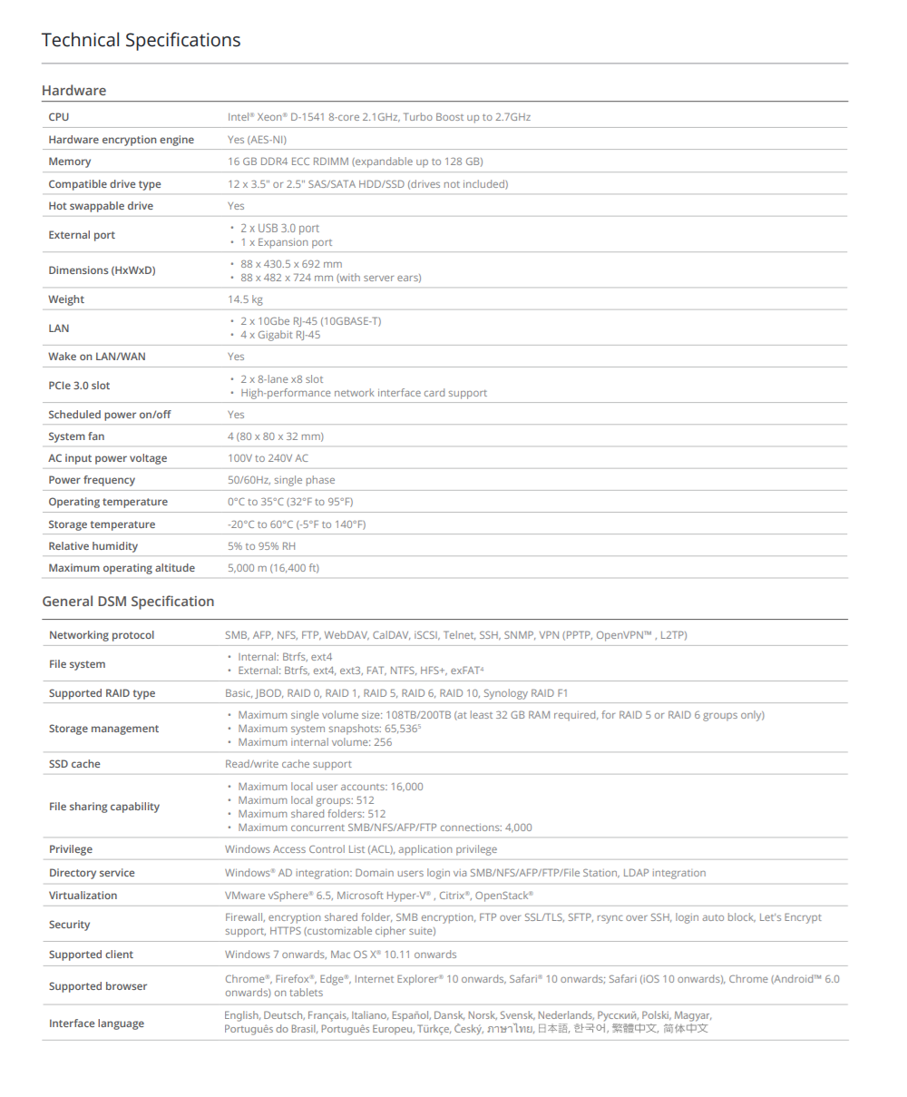Thiết bị lưu trữ mạng NAS Synology SA3400 Thiết bị lưu trữ mạng NAS Synology SA3400