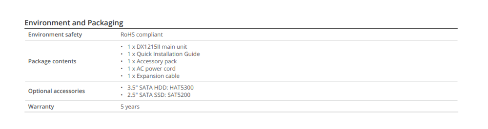 Thiết bị lưu trữ mạng Synology NAS Expansion DX1215II Thiết bị mở rộng NAS Synology DX1215II